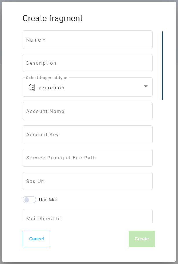 Azure Blob Fragment